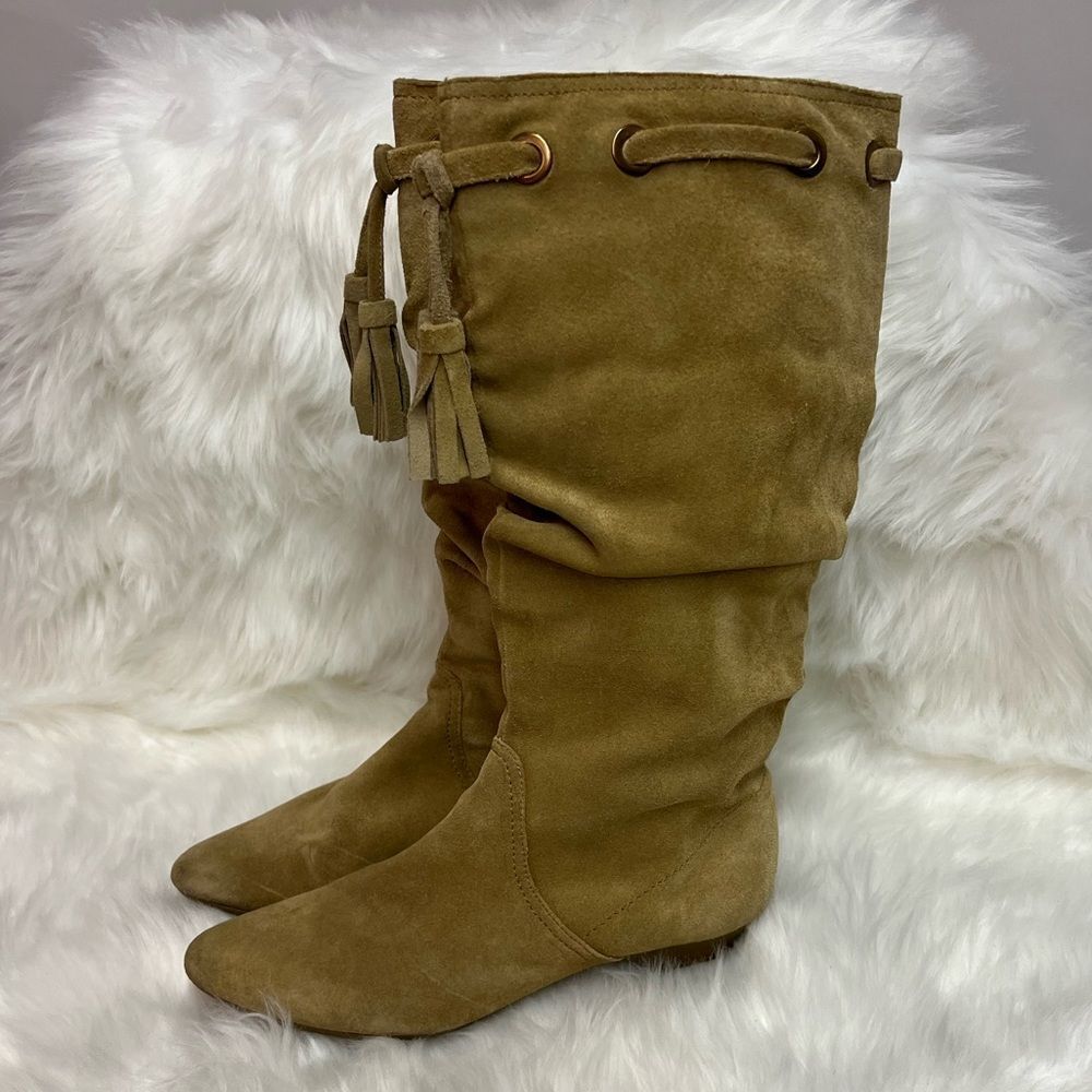 Arturo Chiang Slouch Boots Size 8 Suede BIN 18